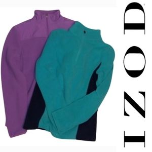 Bundle Of 2 Izod Fleece Jackets Half And Full Zip